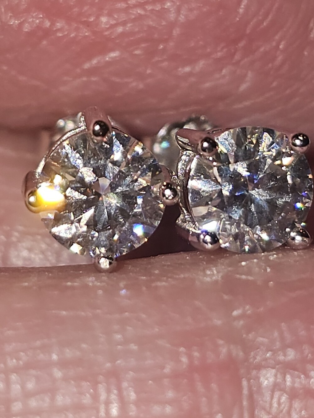 1.0ct D Color Moissanite Solitaire Stud Earrings S925 Sterling Silver